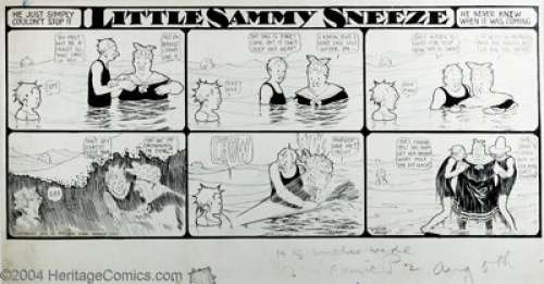 Winsor McCay - Original Comic Strip Art for Little Sammy Sneeze Sunday dated 8-5-06 (New York Herald, 1906). How - | Heritage