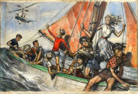 Joubert Pierre (1910-2002) | JOUBERT Pierre La fusée n°2. Illustration de couverture pour l’almanac | Coutau Bégarie