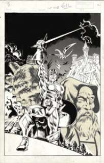 Armando Gil (attributed) - The Saga of Crystar, Crystal Warrior Unpublished Cover Original Art (Marvel, 1983). Notes -
