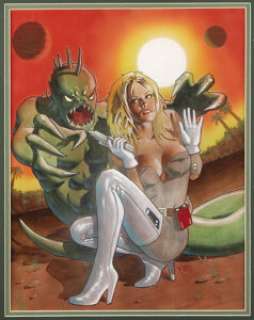 Matt Busch - Daria Jontak #1 Cover Original Art (Realm Press, 2001).   Beauty and the beast -- this classic -