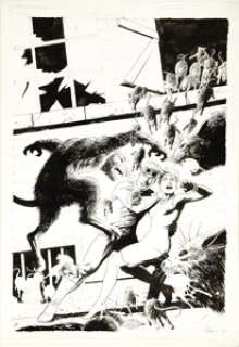 Paul Gulacy - Airboy #20 Cover Original Art (Eclipse, 1987). Shades of "Ben" -- Airboy and his -