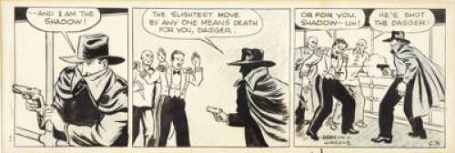 Vernon Greene Shadow Daily Comic Strip Original Art (Ledger Syndicate, undated). The slightest move by anyone -