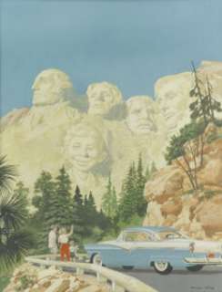 Norman Mingo Mad #31 Cover Original Art (EC, 1957).  Mount Rushmore gets a fifth head -- one decidedly - | Heritage