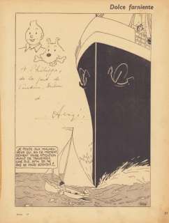 Dessin original dédicacé Tintin | BDEnchères