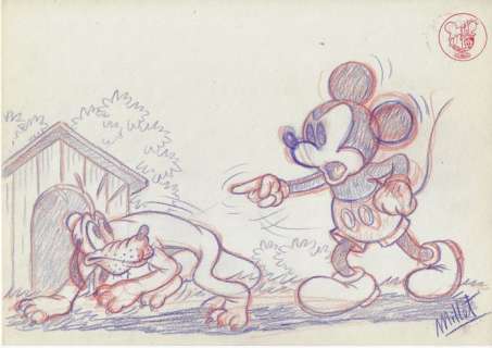 Millet - 1 Original drawing - Mickey Mouse - Vintage style | Catawiki