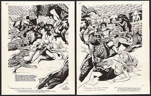 TARZAN AND THE BEAST MASTER Double Page Spread | ComicConnect