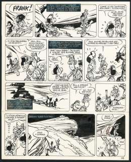 Didier Conrad - Planche originale n°43, prépubliée dans Circus n°70 de février 1984 - Le Dinosaure Blanc - A la recherche de Frank Veeres - Bob Marone