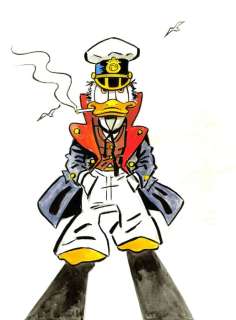 Tony Fernandez - Donald Duck Inspired By Hugo Pratt’s "Corto Maltese" - Original Painting - Acrylic Art | Catawiki