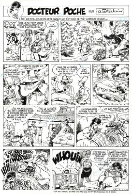 Wasterlain | Docteur Poche, Le petit chaperon rouge, planche originale à l’encre de chine. | Septimus