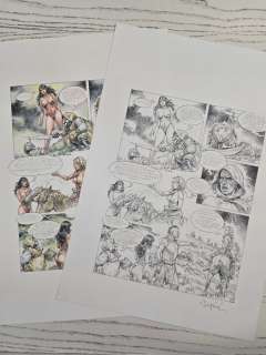 Serpieri, Paolo Eleuteri - 1 Original page - Druuna - "Venuta dal Vento" + Acquerello definitivo | Catawiki