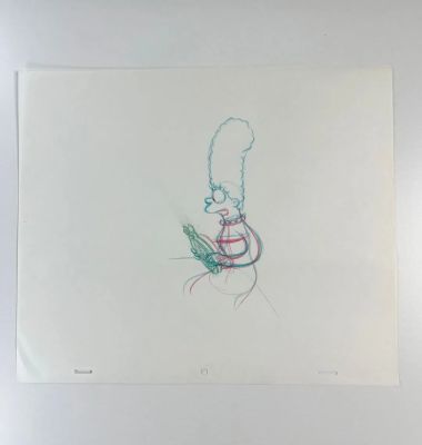 Lot 59 - Les Simpsons (The Simpsons) Marge Simpson Dessin aux crayons de… | ArtFlow Enchères