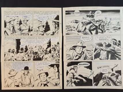 Giovanni Luigi Bonelli, Guglielmo Letteri - 2 Original page - Tex - Trafficanti di Armi - 1978 | Catawiki