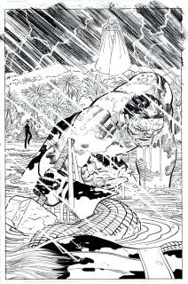 John Romita Jr. Klaus Janson - Avengers #11 P 9 Splash (The Watcher, the Hood, Thor & the Hulk!) 2011