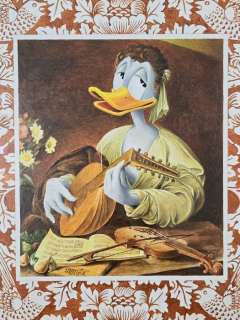 Franco Bruna - 1 Original drawing - Donald Duck - Franco Bruna - original paint "Ragazzo che suona il Liuto" | Catawiki