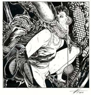 Trono, Walter - 1 Original drawing - Alien - Xenomorph chose its new incubator - 2024 | Catawiki