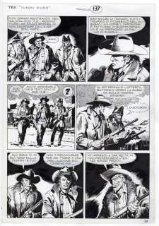 Miguel Angel Repetto - Tavola originale per TEX 545 ‘Fuga dal grande Nord’. Cm. 28,5 x 41. Anno di esecuzione 2006. Pag. 31 (al margine è scritto tavola 137 perché la storia inizia sul Tex 544).  Il supporto, come sempre in Repetto, è un cartoncino glossy.
