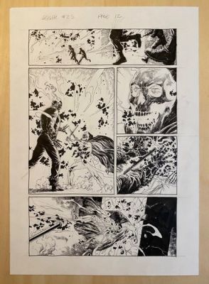 Gary Frank Geiger original comic art #25, p12. Superman, Batman, Hulk artist