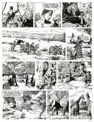 Franz | Lot 365 - Compagnons de fortune, Au milieu de nulle part…, planche originale à l’encre de chine. | Septimus