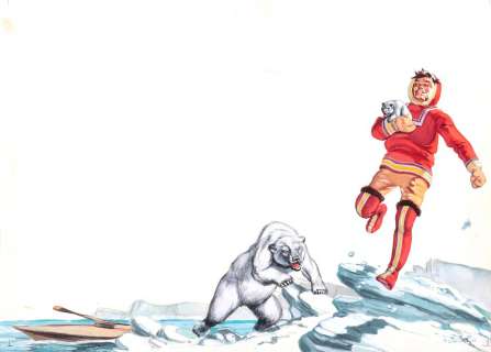 Funcken | Frag et l’ourse, illustration Ã  la gouache pour… | Millon