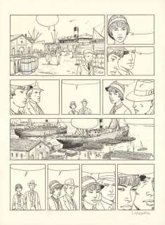 Jacques Ferrandez - Planche originale n°60 accompagnée de sa mise en couleur à l‘aquarelle