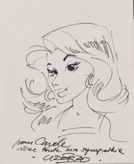 Uderzo, Albert | ASTERIX Superbe et rarrisime dessin dédicace de Falbala, | Cornette de St Cyr