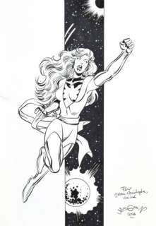 MALGRAIN, CHRIS - SUPER HÉROÃNES Ensemble de 2 Illustrations Ã  l‘encre de