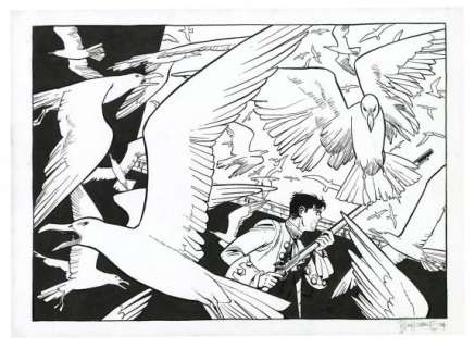 Matthieu Bonhomme - Illustration originale réalisée pour un projet de sérigraphie - La Providence - Le Marquis d‘Anaon