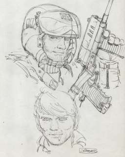 Gimenez, Juan Étude de personnage de ’Row Bardin’ - Original Pencil Drawing – Hand Signed - 1979 | Catawiki