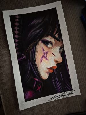 Guilherme Silva - Psylocke - Pinup art by Guilherme Silva - 7,0" x 11,5"