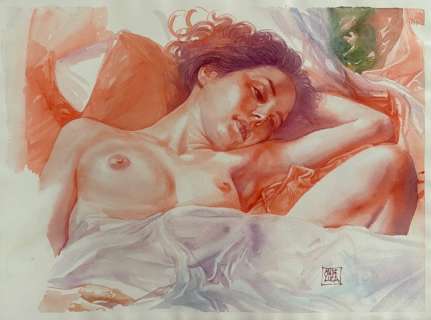 Mauro De Luca - 1 Original colour drawing - E. - Acquerello | Catawiki