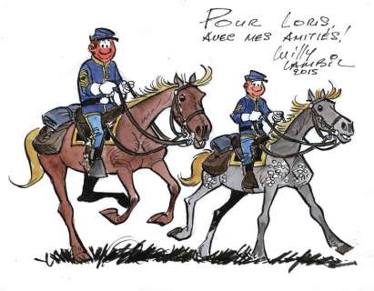 LAMBIL Willy  - Les Tuniques Bleues  - Illustration représentant Blutch et[...] | Vermot et Associés