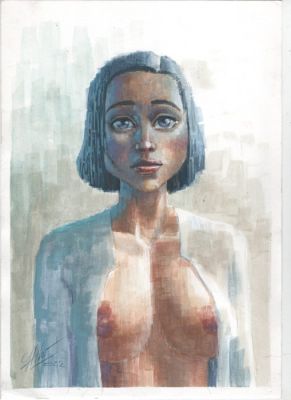 Atilio Gambedotti - 1 Original colour drawing - Bleu - 2022 | Catawiki