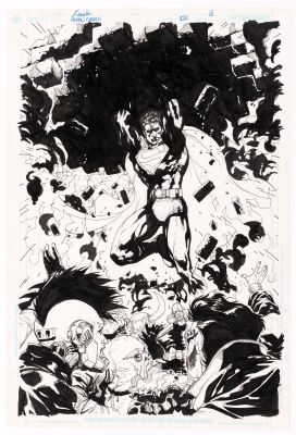 Lot 22 - CARLOS D’ANDA ACTION COMICS #820 COMIC BOOK TITLE SPLASH PAGE ORIGINAL ART. | Hake’s
