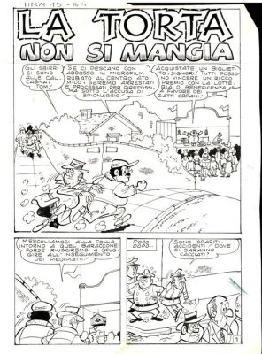 Colantuoni, Tiberio - 16 Original page - Tiramolla #15 - "La torta non si mangia" - Storia originale completa - 1967 | Catawiki