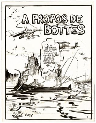 Forest, Jean-Claude - 1 Original page - Tiroirs de poche et fonds de miroirs - À propos de bottes - 1972 | Catawiki