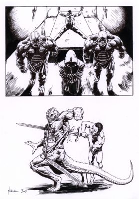 Nikodem Cabała | ON (komplet dwóch ilustracji) | Galeria Komiksu