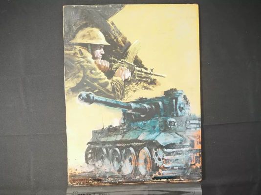 Lot 361 - WAR PICTURE LIBRARY - original colour comic cover art, gouache on board for #912 January 1974 ’ | Excalibur Auctions