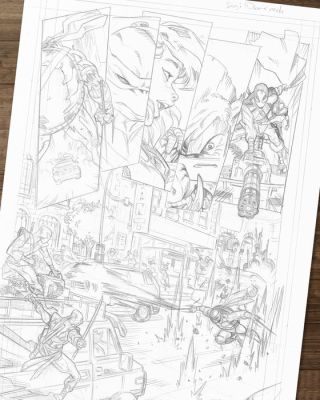 Sergi Domenech - Teenage Mutant Ninja Turtles Page 3 - Hand Signed Original Pencil Comic Art | Catawiki