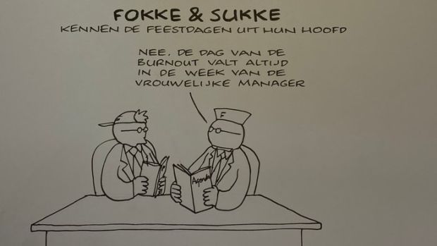 Van Tol, Jean-Marc - 1 Original drawing - Fokke & Sukke - Kennen de feestdagen uit hun hoofd - 2011
