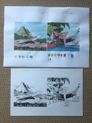 Torres, Daniel - 2 Original colour drawing - Roco Vargas - Roco y publicidad de Iberia - 1987 | Catawiki