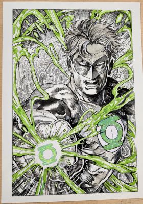Continue Shopping | GREEN LANTERN A3 (VINCENZO RICCARDI ORIGINAL ART) | Scott’s Collectables