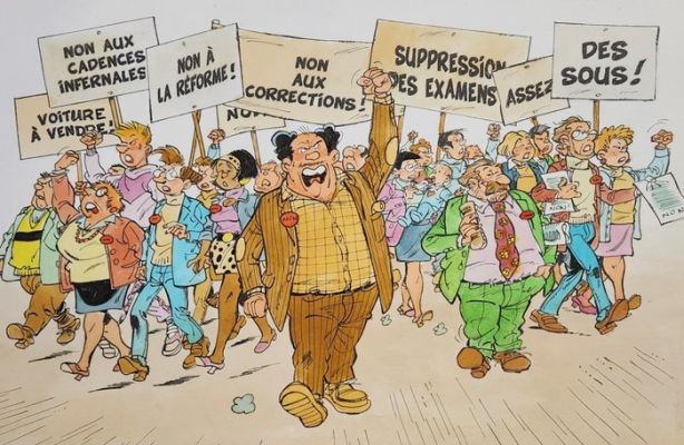 Pica Pierre Tranchand - 1 Original colour drawing - Les Profs | Catawiki