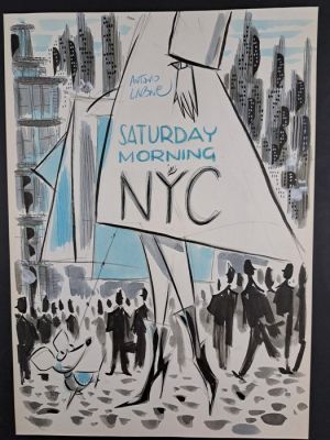 Lapone, Antonio - 1 Original colour drawing - Saturday Morning in NYC | Catawiki