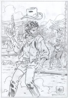Heuvel, Eric - 1 Original preliminary drawing - Wild Westen - 2023 | Catawiki