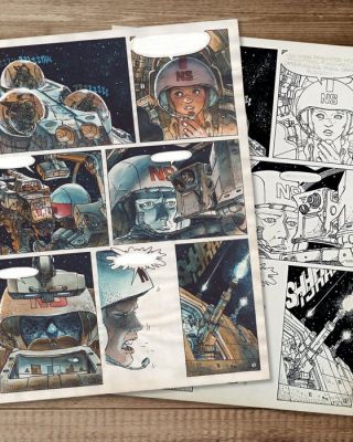 Juan Gimenez - 2 - Page d‘origine + ébauche à l’encre - La Estrella Negra (p.31) - Published (1979) – Toutain Editor