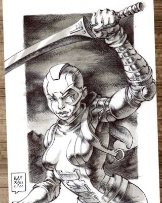 José Andrés Baixauli - Œuvre originale dessinée à la main à l’encre - Nebula “Cosmic Warrior” – Hand Signed | Catawiki