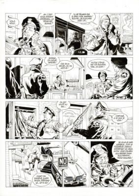 Mitton, Jean-Yves - 1 Original page - De Silence et de Sang T10 - Dans le courant sans fin - 1996