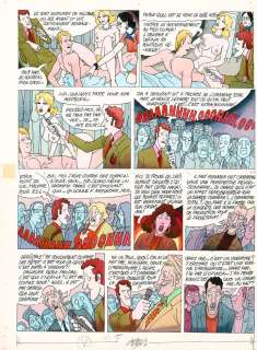 Lauzier Gérard (1932-2008)  Les Sextraordinaires Aventures de Zizi Et Peterpanpan Encre de Chine Et de Couleur Pour La Planche 3 Du ...