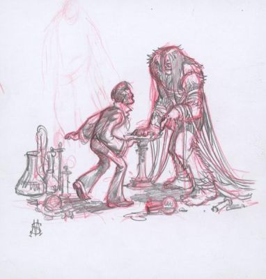 Stan Manoukian | Crayonné préparatoire - Frankenstein | Daniel Maghen