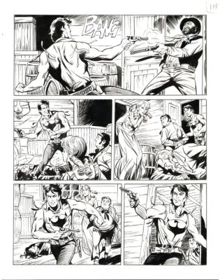 Laurenti, Mauro - 4 Original page - Zagor #632 - "La banda degli spietati" - 2018 | Catawiki
